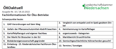 Ökoaktuell Themenübersicht 10/2022