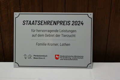 Verleihung des Staatsehrenpreises an Familie Kramer, Lathen